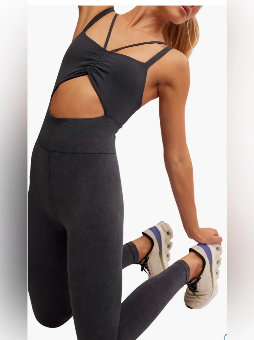 Free People Movement Good Karma Cutout Jumpsuit Black XS/S NWOT